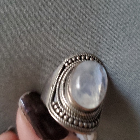 SG's Rainbow Moon Stone Ring made in India - Picture 13 of 16